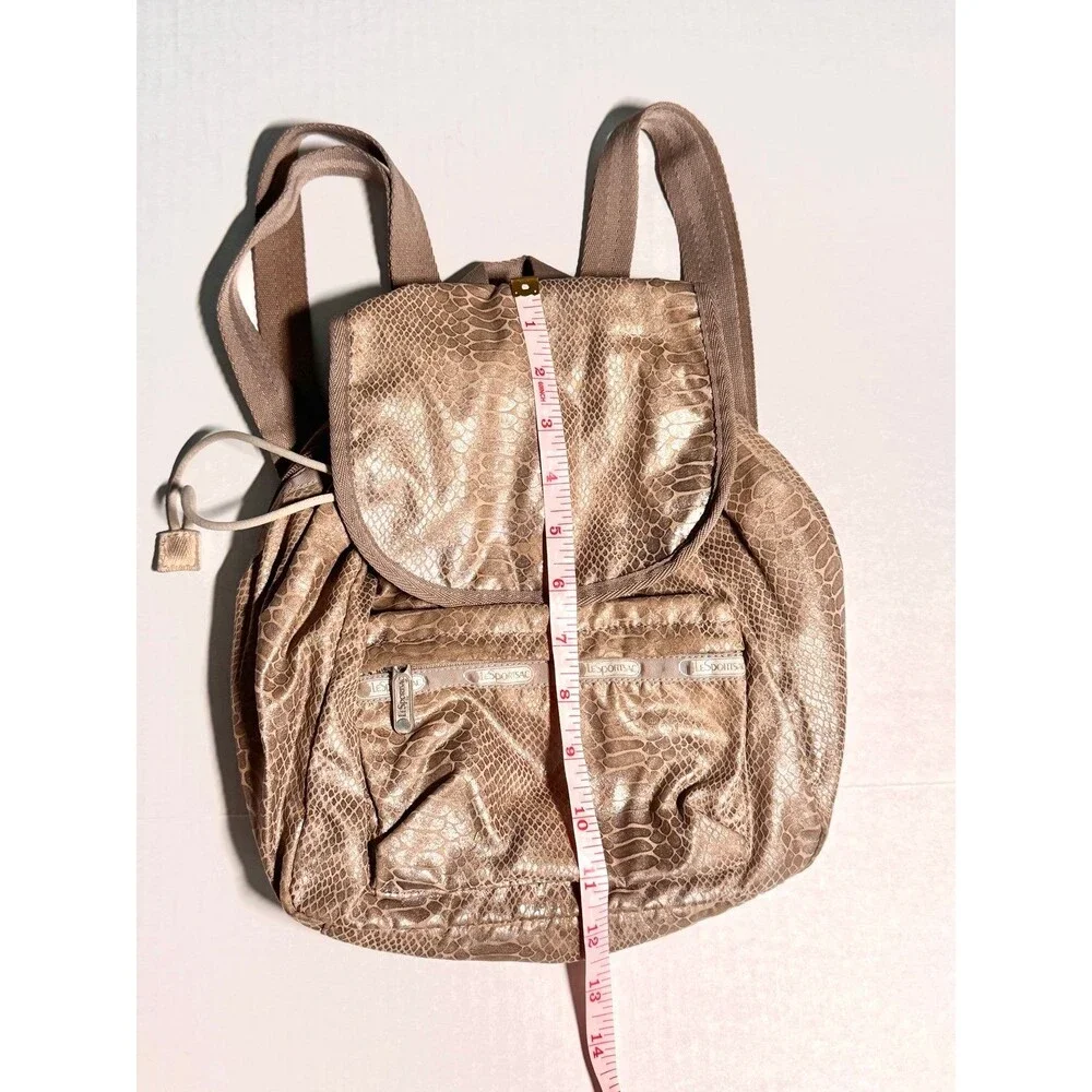 LESPORTSAC Small Backpack in Golden Foil Snake Print (Bx 3)